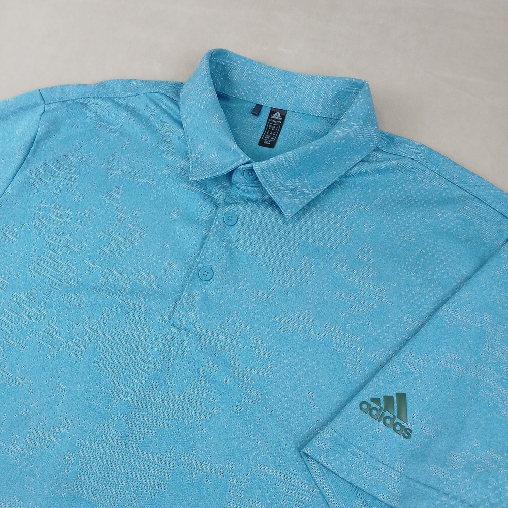 Adidas Primegreen XL Mens Polo Shirt World Map Camo Knit 23x30‎